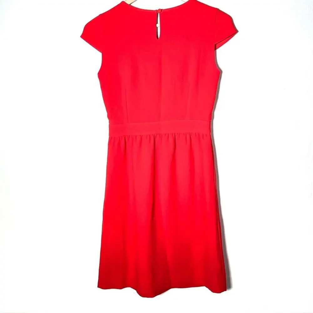 J. Crew red fit and flare dress size 0 B107